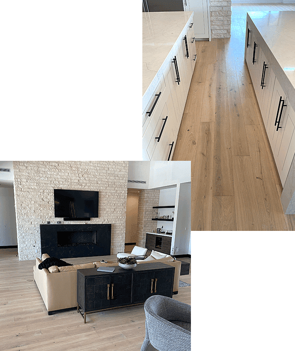 Living room and kitchen flooring